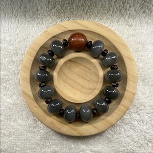 Gray and Brown Beaded Bracelet